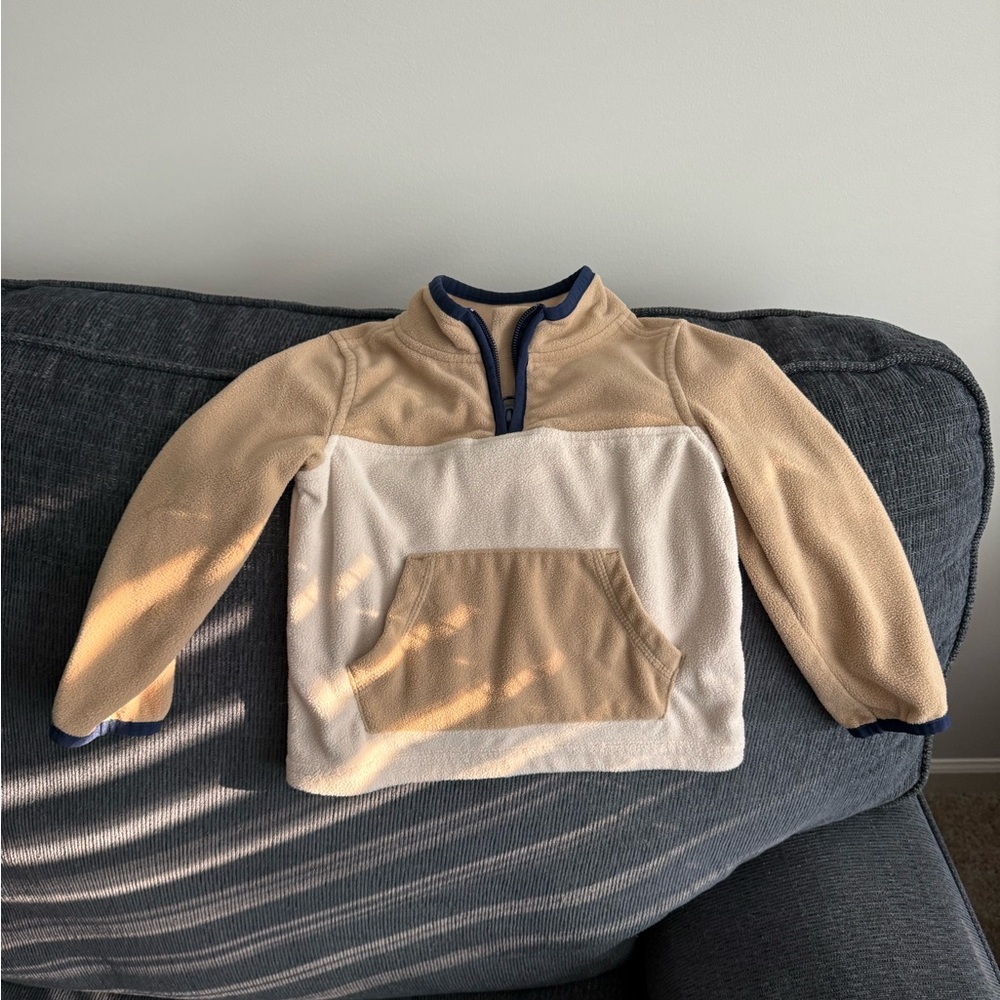 OshKosh B'gosh Tan and Navy Fleece Pullover